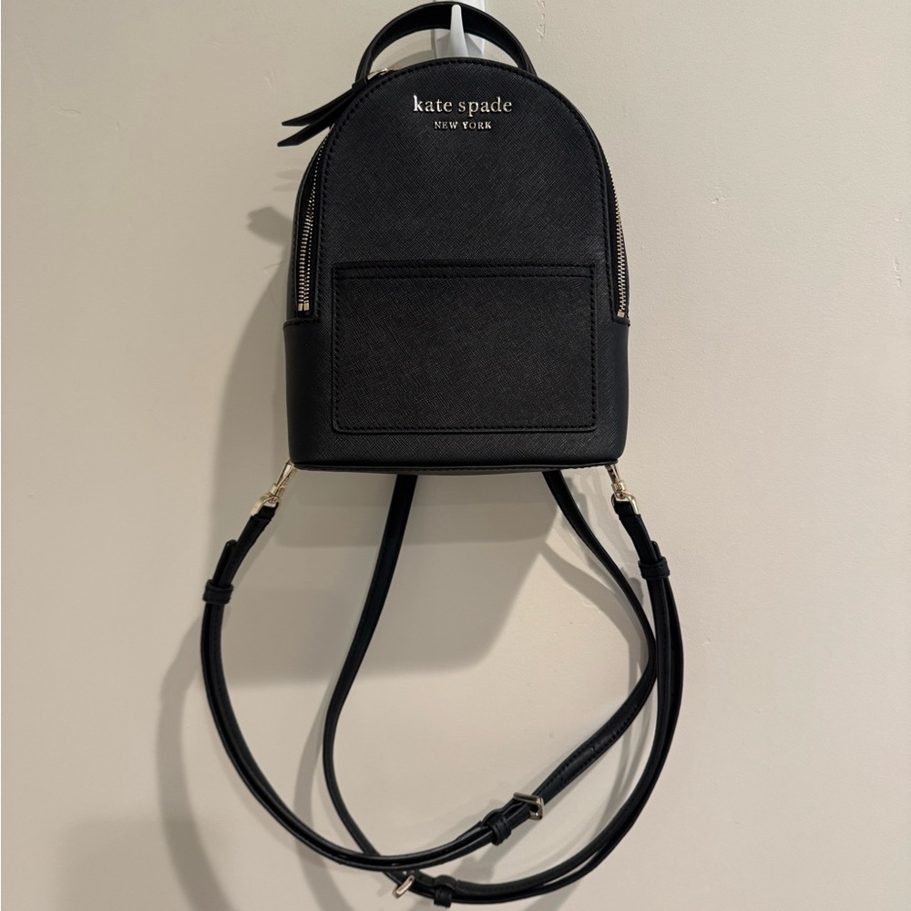 Kate Spade Mini Convertible Elegant Black Crossbody Backpack